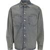 JACK & JONES Camicia in Jeans da Uomo Wide Fit, Denim Sbiadito, S