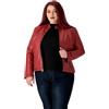 URBAN 5884 Giacca in Pelle da Donna RILEY, Giubbino in Vera Pelle di Agnello per Taglie Forti, Giubbotto Plus Size Durevole e Morbido al Tatto, Rosso, 54