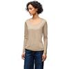 Street One Maglia da Donna con Scollo a Cuore, Beige sabbiato, 44