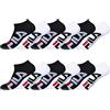 FILA Calzini Uomo Confortevole Set di 12 Calze Sportive Uomo, durevoli, morbidi, Nero, Bianchi, Taglie 39/42