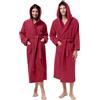 Jenny Sesal Accappatoio in Cotone con Cappuccio Uomo Donna XXL Bordeaux