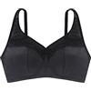 Dorina Reggiseno Minimizzatore Teagan Donna - Senza Ferretto, Non Imbottito, Copertura Completa, Spalline Regolabili Extra Larghe, Supporto Posteriore a U in Power Mesh, Design in Raso e Pizzo, Nero