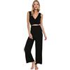 Trendyol Set di Due Pezzi in Tessuto Tinta Unita da Donna Camicia, Nero, 70