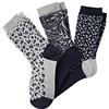 Damart Set di 3 Paia di Calzini Corti in Jacquard, Lana e Thermolactyl, Set Blu, 40 Donna