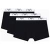 Emporio Armani Shiny Logoband - Boxer da Uomo, Confezione da 3, Nero/Nero/Nero, M