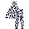 Petit Bateau Pigiama Costume Bambino in Cotone Stampa Zebra, Milk/Sera, 10 Anni