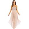 Maya Deluxe Maya Deluxe Ladies Womens Maxi Dress Wide Straps Sleevless Square Neckline Embellished for Wedding Guest Prom Bridesmaid Dress Donna