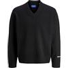 JACK & JONES Knit V-Neck Jornorrebro-Maglia con Scollo a V, Nero, M Uomo