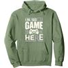 Astronomy Family Tees Funny retro gamer saying - I Paused My Game to Be Here T Felpa con Cappuccio, Unisex per adulti, Verde salvia, L