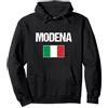 Modena Italy Flag Italia Italian Tee Modena Italia Bandiera Italiana Modena Felpa con Cappuccio, Unisex per Adulti, Nero, L