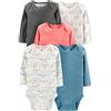 Simple Joys by Carter's 5-Pack Long-Sleeve Bodysuit Body, Cuori/Floreale/Gufi/Pois, 6-9 Mesi (Pacco da 5) Unisex-Bimbi