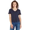 Tommy Jeans T-shirt Maniche Corte Donna TJW Slim Soft Scollo a V, Blu (Twilight Navy), XS