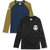 Amazon Essentials Disney | Marvel | Star Wars T-Shirt con Collo Serafino a Maniche Lunghe Bambini e Ragazzi, Pacco da 2