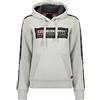 Geographical Norway Gathlete Lady - Felpa Cappuccio Donna con Tasche A Canguro - Felpa A Manica Lunga Calda - Giacca Abito Ideale Primavera Estate Autunno Inverno (Grigio Chiaro M-Taglia 2)