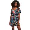 Urban Classics Ladies' Short Black Viscose Belt Jumpsuit Donna Tuta nero 100% viscosa