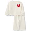 Amazon Essentials X Sofia Grainge - Completo con Pantaloni e Top in Spugna Francese, Unisex, per San Valentino, 6-9 Mesi, Colore: Avorio