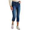 Cecil Jeans a 3/4 Slim Leg Mid Blue Used Wash 33