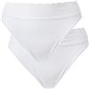 CALIDA Iconics Slip da Donna, Bianco, 44-46 (Confezione da 2), Bianco