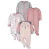 Gerber Baby Girls Confezione da 4 tutine con pigiamini Sleep 'N Play, Orsetto Rosa, 3-6 Mesi