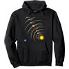 NASA Sistema Solare Pianeti Sole Orbita Felpa con Cappuccio, Unisex per Adulti, Nero, M