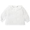BABIDU Camisa bebé Niña Algodón Plumetti, Cuello Volante Fruncido Y Manga Larga con Puños Elásticos Camicia, Beige, 18 Months Unisex-Bimbi