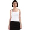 Calvin Klein Donna Canotta Woven Label Rib Scollo a U, Bianco (Bright White), XXL