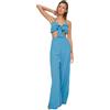 Trendyol Set di Due Pezzi in Tessuto Tinta Unita da Donna Camicia, Indaco, 70