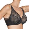 Selene, Reggiseno Donna in Pizzo Floreale Trasparente, con Ferretto e Fascia in Tulle, Senza Imbottitura, Collezione Melany, Colore Nero, Taglia 4C