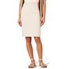 Amazon Essentials Gonna a Tubino Pull-on Aderente sopra Il Ginocchio in Tessuto Ponte Donna, Beige, XS