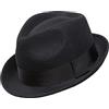 Home Prefer Cappello invernale da uomo in feltro di lana a tesa corta, nero, 7.375