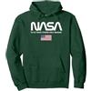 NASA - Fly What Others Only Imagine Felpa con Cappuccio, Unisex per Adulti, Verde Foresta, L