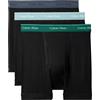 Calvin Klein Uomo Slip Boxer Confezione da 3 con Fascia con Logo, Multicolore (Black Bodies W/Ink/Zoni Beach/Turf), S