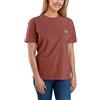 Carhartt T-shirt Loose Fit Heavyweight a maniche corte con tasca K87 da Donna, Marrone, XS