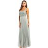 Maya Deluxe Women's Ladies Maxi Dress Wide Straps Sleevless Square Neckline Embellished for Wedding Guest Prom Bridesmaid