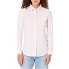 Amazon Essentials Camicia Oxford Elasticizzata a Maniche Lunghe con Bottoni (Disponibile in Taglie Forti) Donna, Rosa Chiaro Bianco Righe, XS