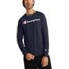 Champion Classic Long Sleeve T-Shirt, Standard Fit, Script & C Logo, Available in Regular And Big & Tall, Blu Navy, L Uomo