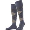 Burlington Manchester M Kh cotone al ginocchio fantasia 1 paio, Calzini lunghi Uomo, Blu Jeans Melange 6274, 40-46
