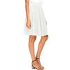 Urban Coco - Gonna Midi a Vita Alta da Donna, Versatile, Elasticizzata, Svasata, Stile Casual, Bianco Lungo, S