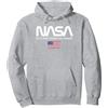 NASA - Fly What Others Only Imagine Felpa con Cappuccio, Unisex per Adulti, Grigio Melange, L