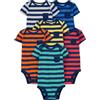 Simple Joys by Carter's Short Sleeve Bodysuit Body, Color Block/Righe da Rugby, 0-3 Mesi (Pacco da 6) Bimbo