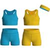 Essenclo Girls Clothing Athletic Sets Sleeveless Crop Tank Tops & Bike Shorts Cheer, Gymnastics, Volleyball Size 3-16 (5 Pcs)