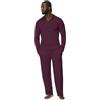 Amazon Essentials Set Pigiama in Cotone Modal, Camicia Abbottonata a Maniche Lunghe e Pantaloni Uomo, Bordeaux Scuro, M