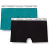 Calvin Klein B70B700506 - Boxer da Bambino, 2 Pezzi, Colore Verde (Northsea/Pvhblack), 8-10 Anni