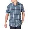 Amazon Essentials Camicia in Popeline a Maniche Corte Regular Fit Uomo, Denim Motivo Quadri Grandi, XXL