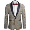 COOFANDY Modern Blazer Uomo | Giacca da smoking, giacca in velluto, giacca floreale rosa, blazer vestibilità regolare. 1 bottone, risvolto a scialle