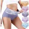 Honzadar, Biancheria Intima da Donna a Vita Alta, Slip per Il Controllo della Pancia, Mutandine Postpartum, Copertura Completa (Normale e Taglie Forti), Multicolore D-5pack, 3X-Large Plus