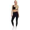 Carlheim Women's Active Wear Leggings Ribbed Helle, Black, Medium