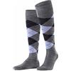 Burlington Manchester M Kh cotone al ginocchio fantasia 1 paio, Calzini lunghi Uomo, Grigio Concrete Melange 3615, 40-46