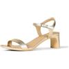 Amazon Essentials Cinturino alla Caviglia con Tacco Basso Donna, Oro Metallizzato Finta Serpente, 44.5 EU