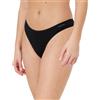 Calvin Klein Perizomi Donna Confezione da 3 Ideal Cotton Tanga, Nero (Black/Black/Black), L